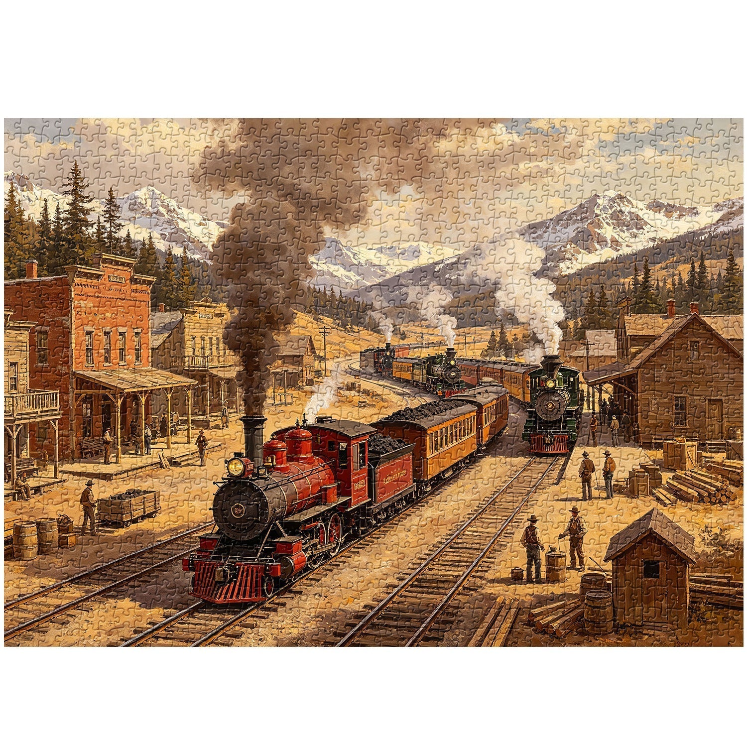 Trains of the Gold Rush Jigsaw Puzzle 1000 Pieces