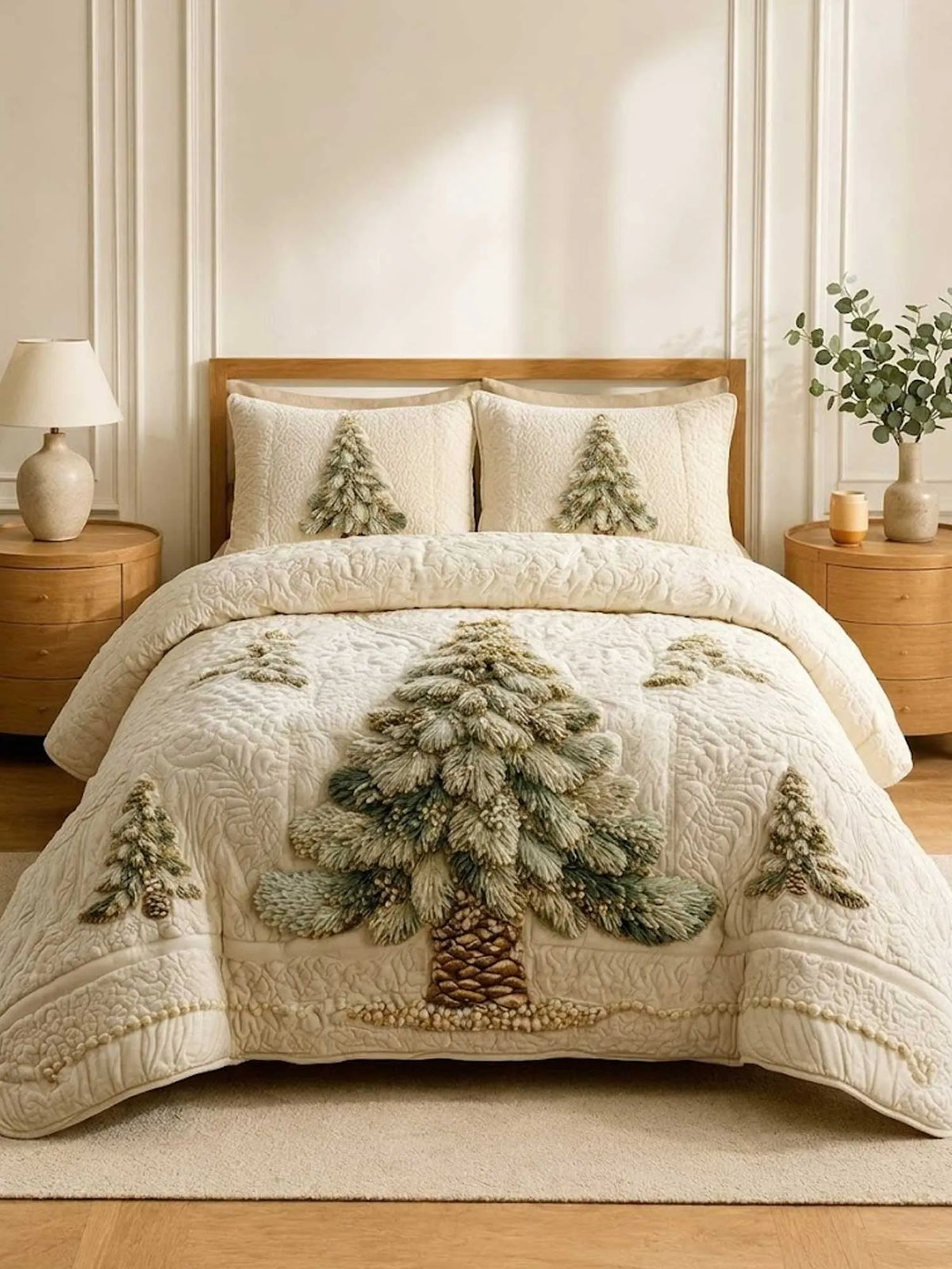 Frosted Haven 3‐Piece Quilted Bedding Set