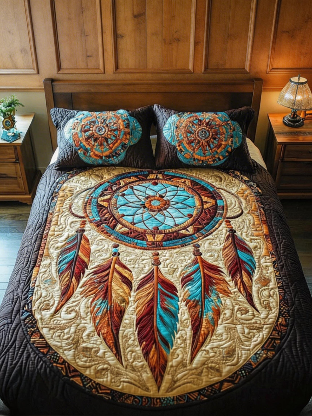 Midnight Dreamcatcher3-Piece Quilted Bedding