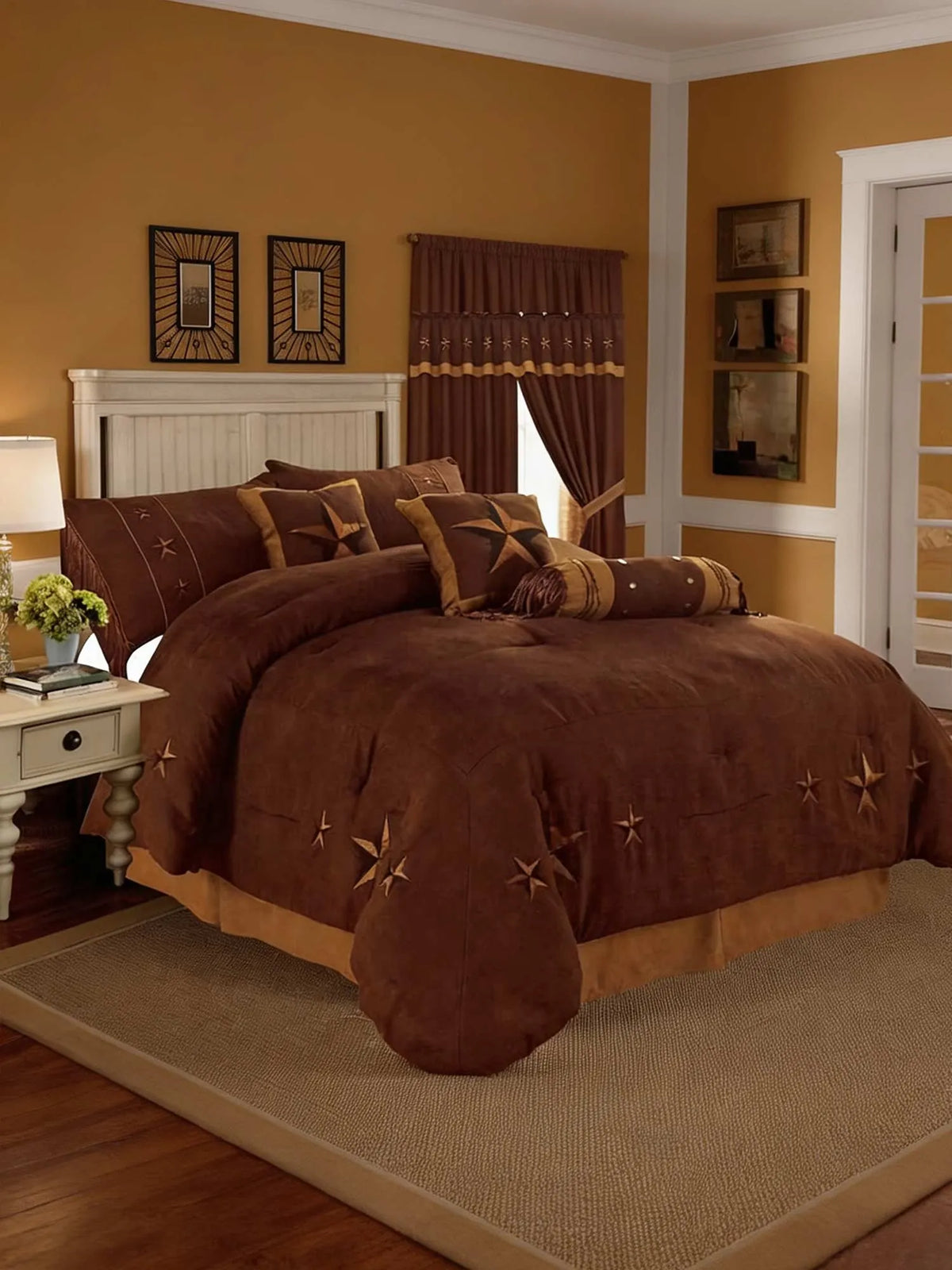 Rustic Texas Star Western 3‐Piece Quilted Bedding Set