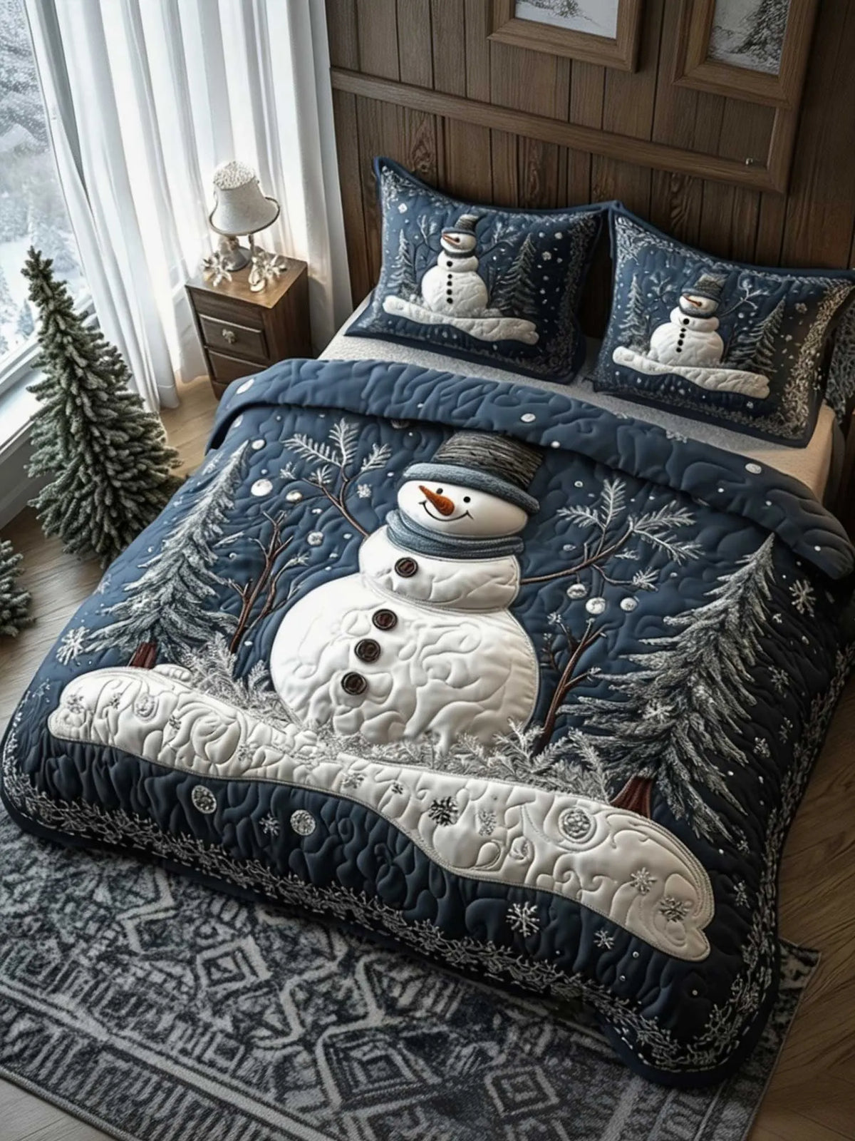 Cozy Christmas 3‐Piece Quilted Bedding Set