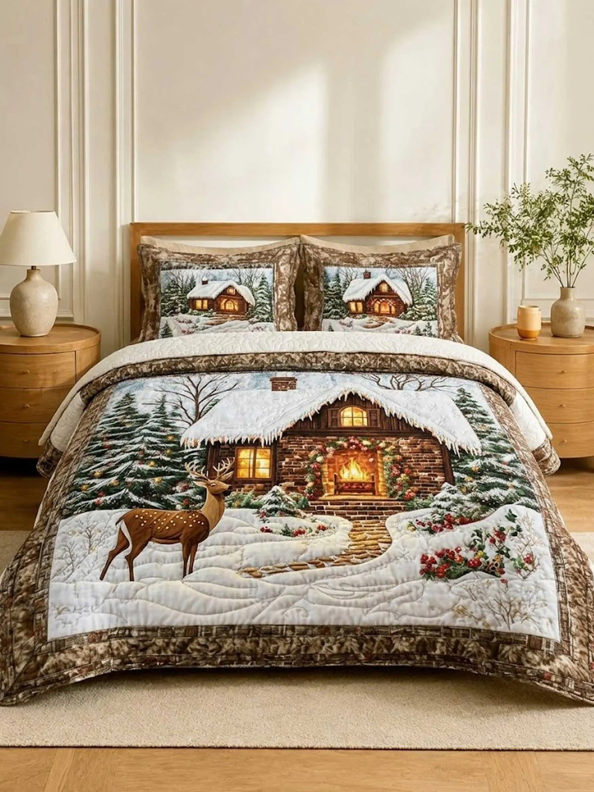 Cozy Cabin 3‐Piece Quilted Bedding Set