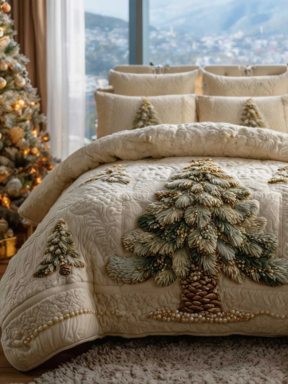 Frosted Haven 3‐Piece Quilted Bedding Set