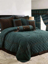 Teal Rustic Western Barbed Wire 3‐Piece Quilted Bedding Set