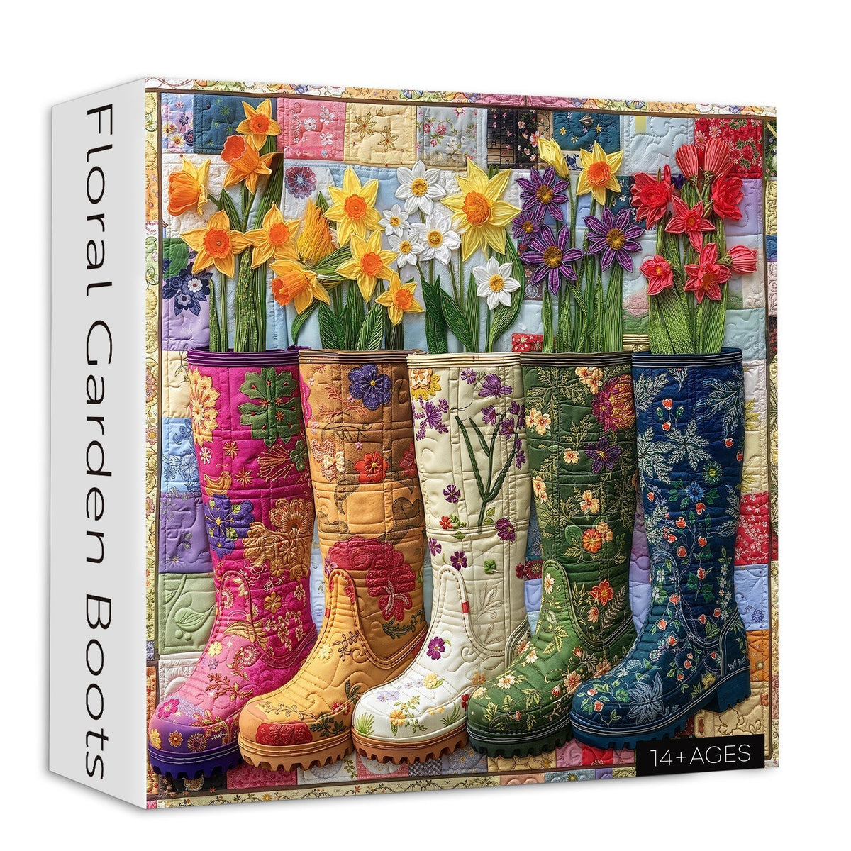 Floral Garden Boots Jigsaw Puzzle 1000 Pieces
