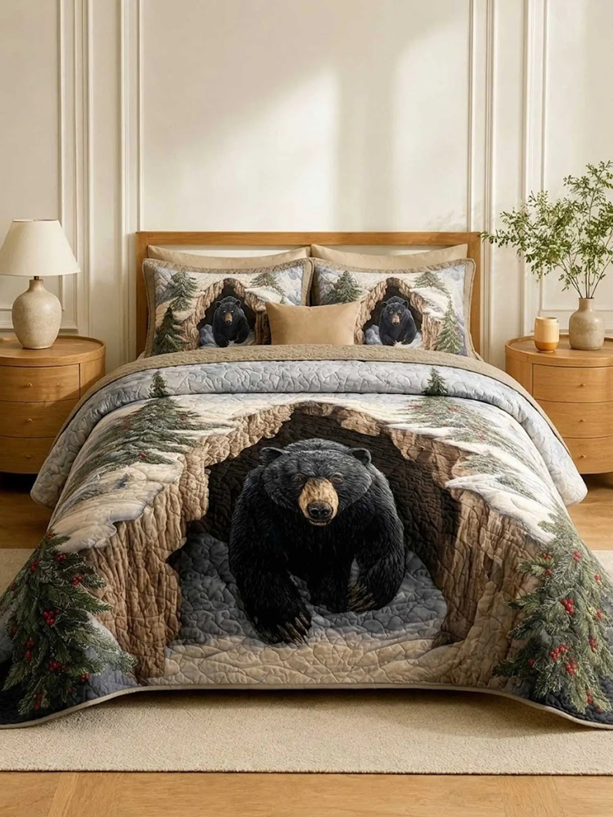 Holiday Den 3‐Piece Quilted Bedding Set