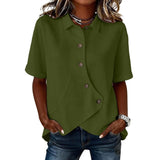 Asymmetrical Placket Button Down Shirt