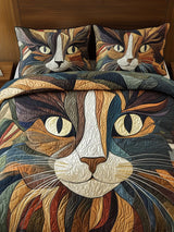 Cat 3- Piece Quilted Bedding Set