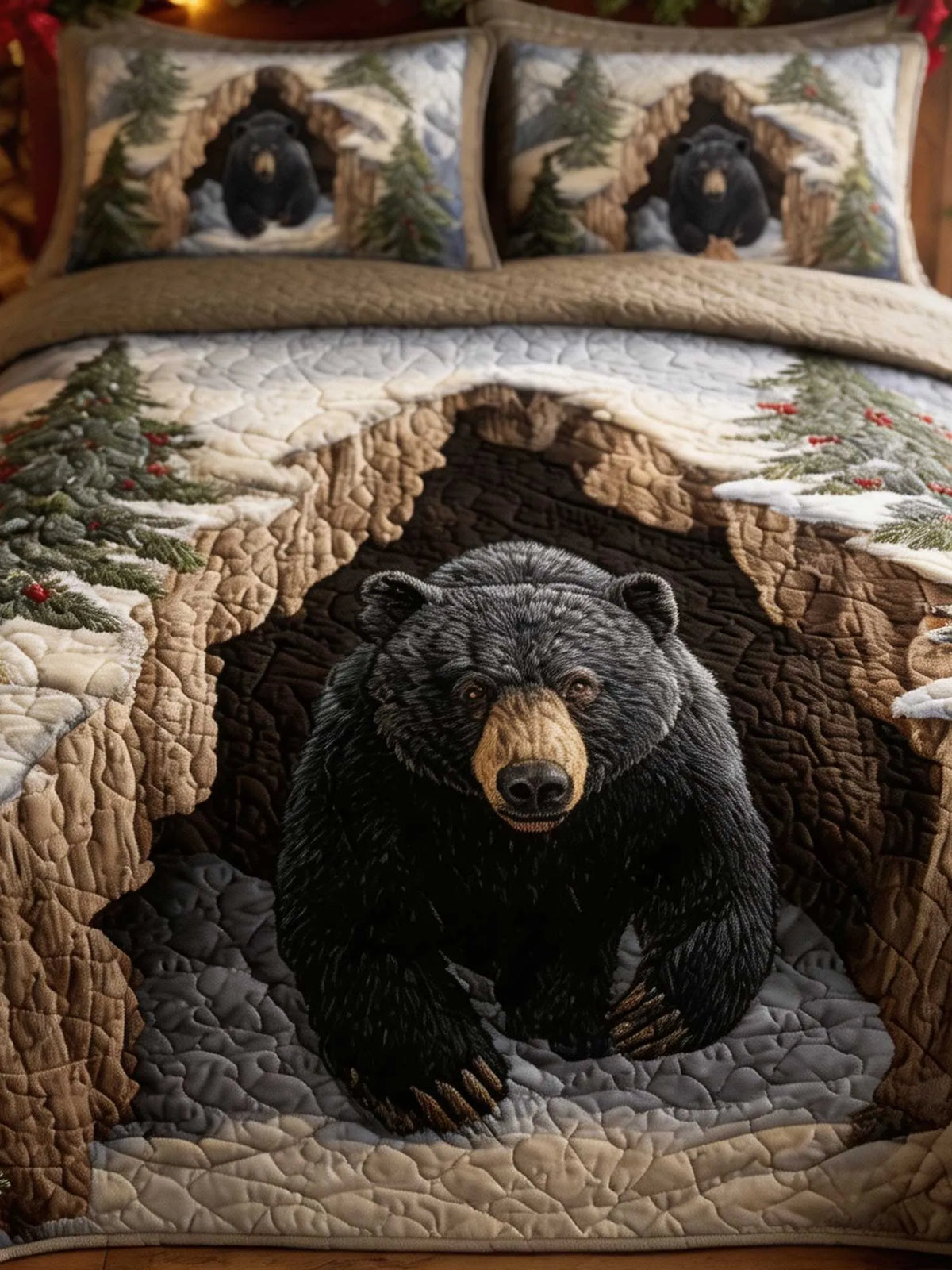 Holiday Den 3‐Piece Quilted Bedding Set