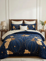 Pumpkin Gatherings 3‐Piece Quilted Bedding Set