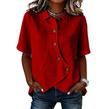 Asymmetrical Placket Button Down Shirt